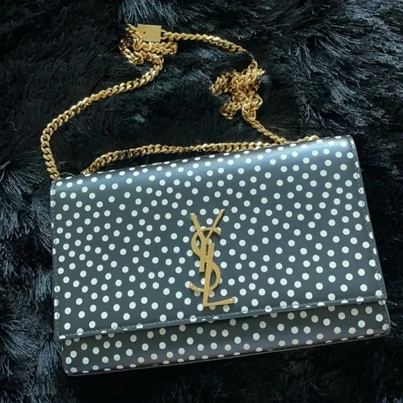 YSL Kate monogram polka dot black/cream shoulder bag ✨ final price ✨ 🎉HP🎉 - Picture 3 of 15